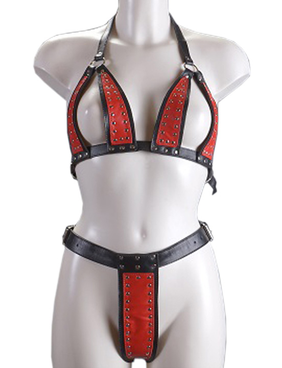 Комплект женский, чёрно-красный, размер универсальный