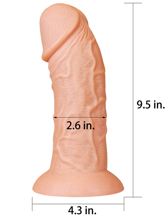Фаллоимитатор с присоской Realistic Curved Dildo, телесный, 66x240 мм