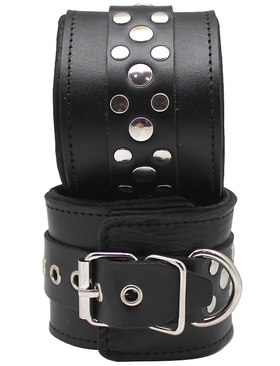 Наручники узкие, на мягкой подкладке, чёрные, размер универсальный