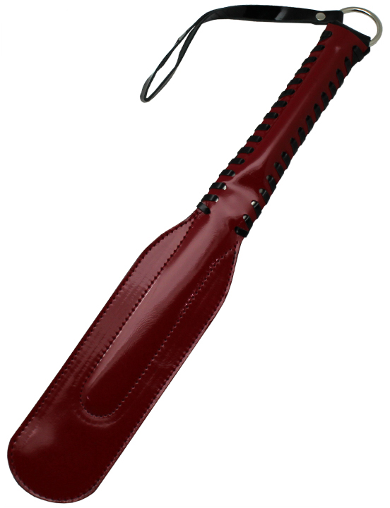 Хлопушка узкая, лакированная, красно-чёрная