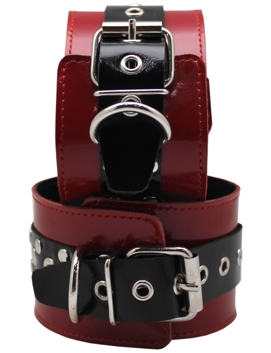 Поножи на мягкой подкладке, лакированные, красные, размер универсальный