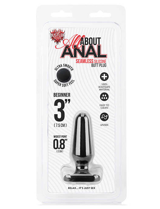 Плаг из ультрабархатистого силикона BEGINNER 3", чёрный 