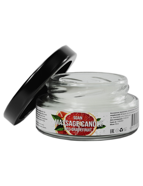 Свеча SGAN с кокосовым воском и эфирными маслами «Красный грейпфрут», 50 мл
