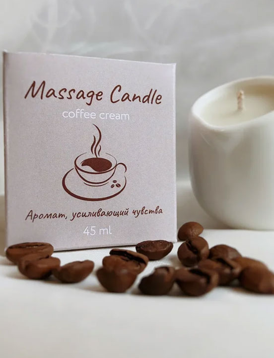 Массажная свеча в молочнике TIME HEAT «Кофейный крем», 45 мл