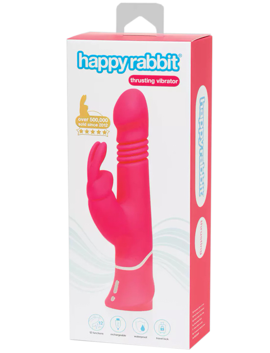 Вибратор Happy Rabbit Thrusting Realistic, розовый