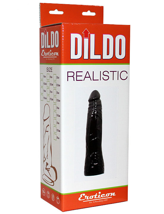 Фаллоимитатор Eroticon Realistic, гнущийся, чёрный, 40x185 мм