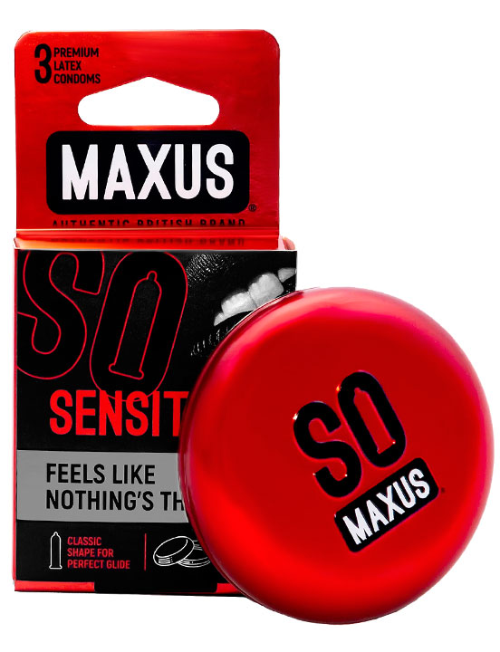 Презервативы MAXUS Sensitive, ультратонкие, 3 шт., ж/к