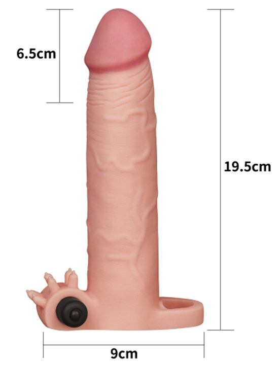 Насадка-удлинитель Pleasure X-Tender на пенис с вибрацией, 40x195 мм