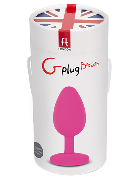 Анальная пробка Gplug Bioskin™, розовая, 39x85 мм