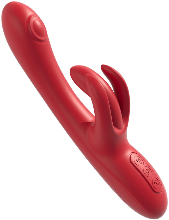 Инновационный вибратор кролик Trio Bliss, красный