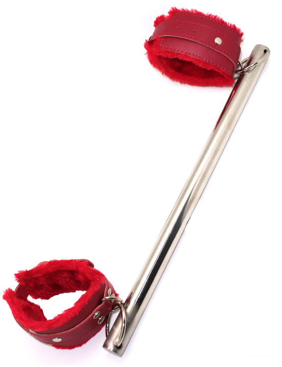 Распорка на руки, кожа, металл, красная