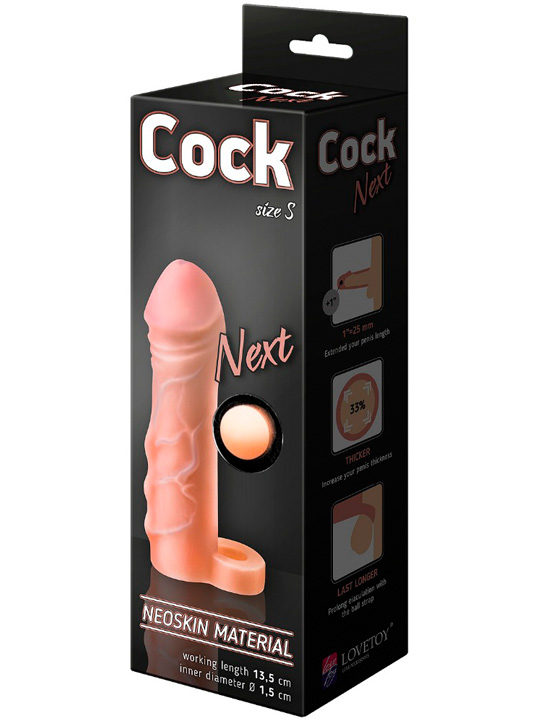 Фаллоудлинитель COCK NEXT с кольцом, неоскин, 28x135 мм