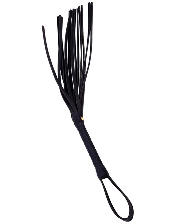Плеть Pleasure Whip, 20 полос из искусственной кожи, чёрная