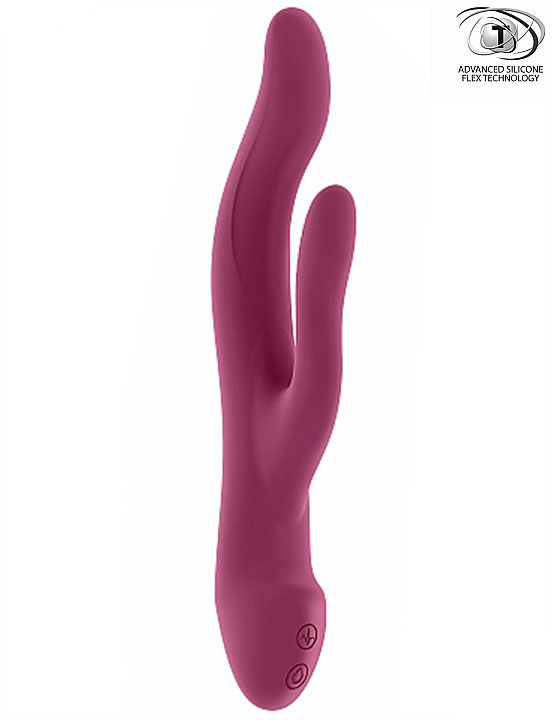 Вибратор гибкий двойной Keira, USB, 27x213 мм