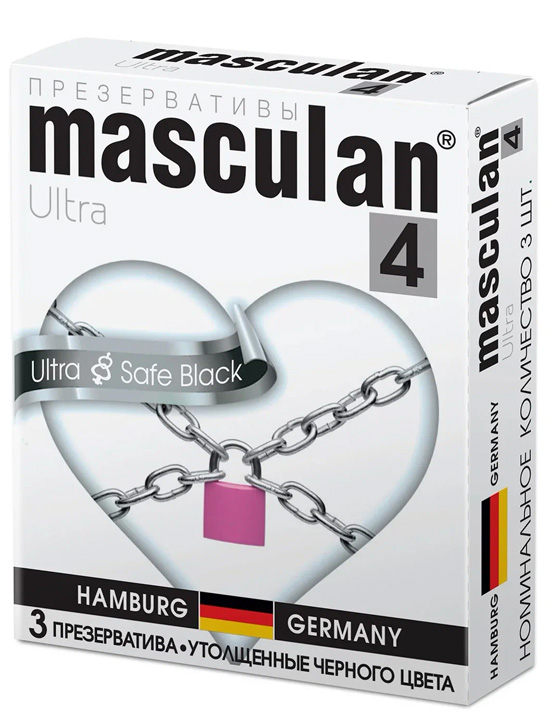 Презервативы Masculan 4 Ultra Safe Black, 3 шт.