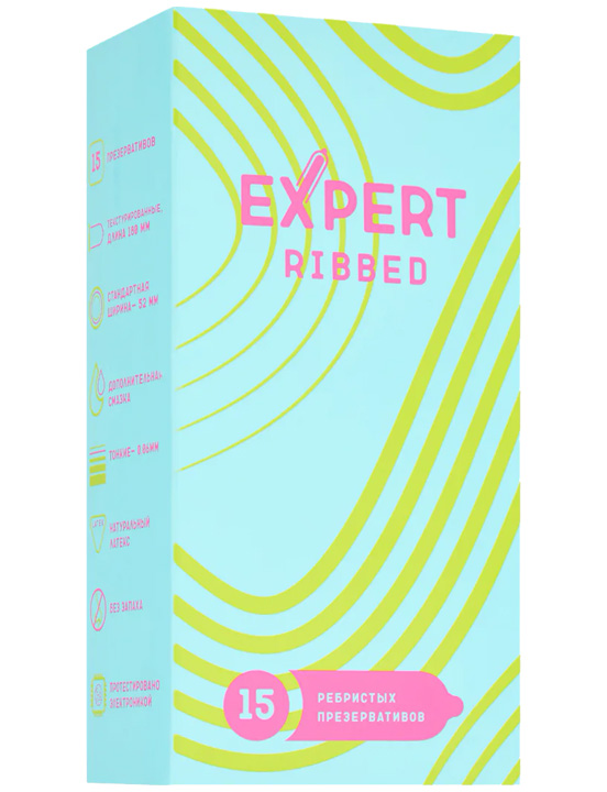 Презервативы Expert Ribbed, 15 шт.