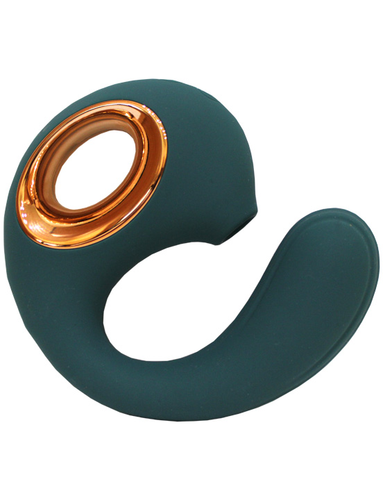 Вибратор Eroticon Any с вакуумно-волновой стимуляцией, зелёный, 30x85x175 мм