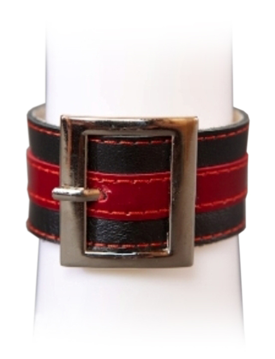 Браслет чёрно-красный с квадратной пряжкой, размер универсальный