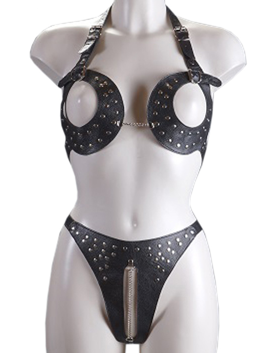 Комплект женский с фурнитурой, чёрный, размер OS