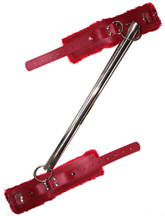 Распорка на руки, кожа, металл, красная