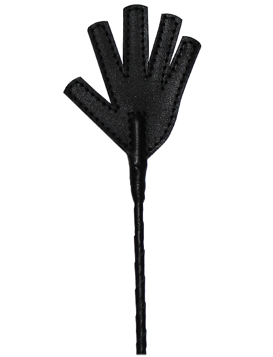 Стек витой, наконечник «ладошка», короткий, чёрный, 700 мм