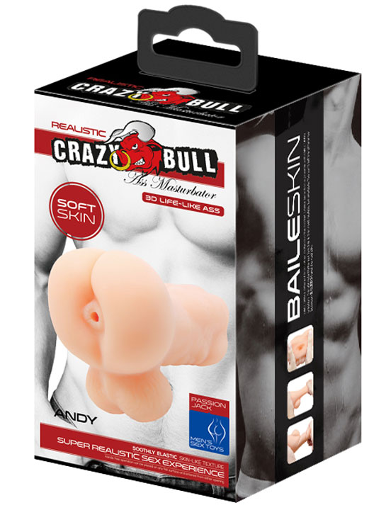 Мастурбатор Crazy Bull ручной, анус, с яичками и прессом, 60x150 мм