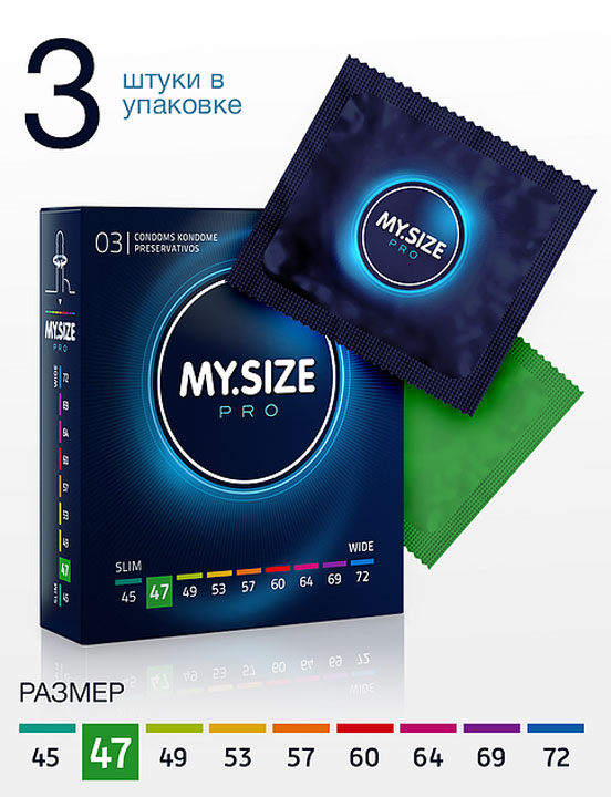 Презервативы MY.SIZE 47 размер, 3 шт.