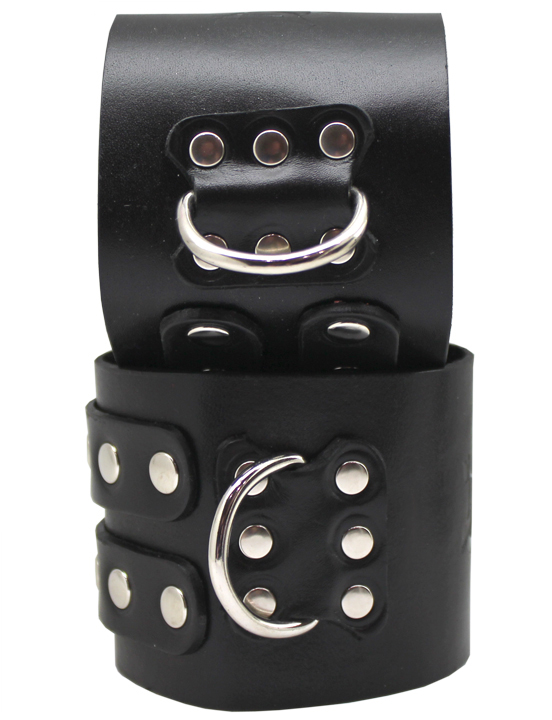 Наручники широкие, без подкладки, чёрные, размер универсальный