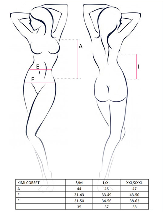 Корсет Kimi, чёрно-розовый, S/M