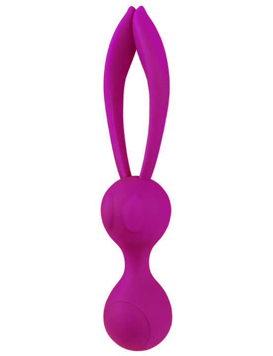 Шарики вагинальные Rabbit, сплошной силикон, розовые, 160x32,5 мм