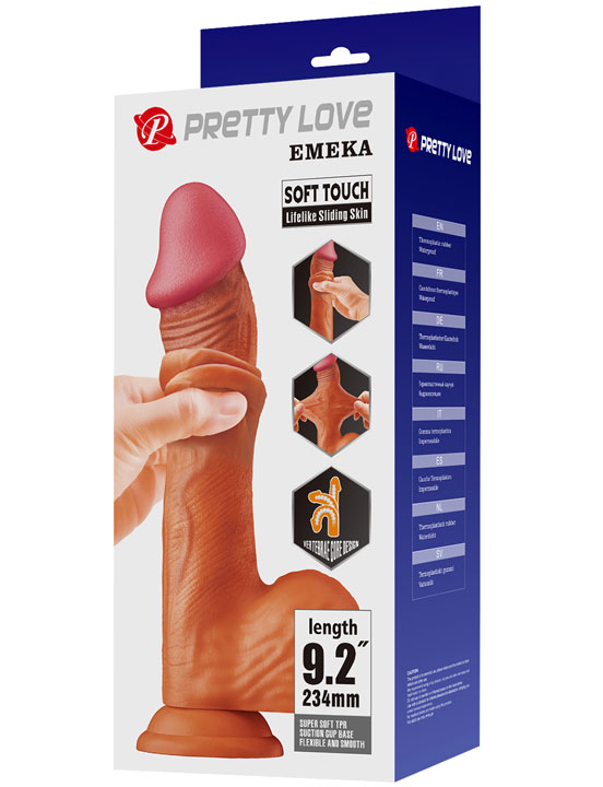Фаллоимитатор Emeka реалистичный с эффектом скользящей кожи, 47x234 мм