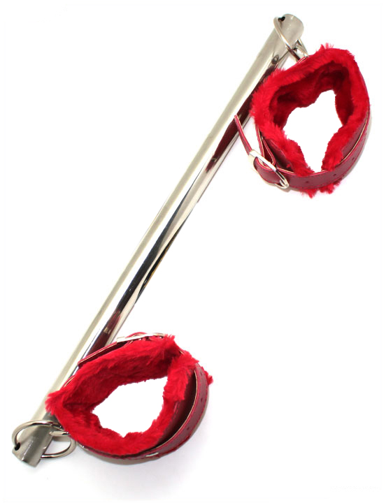 Распорка на руки, кожа, металл, красная