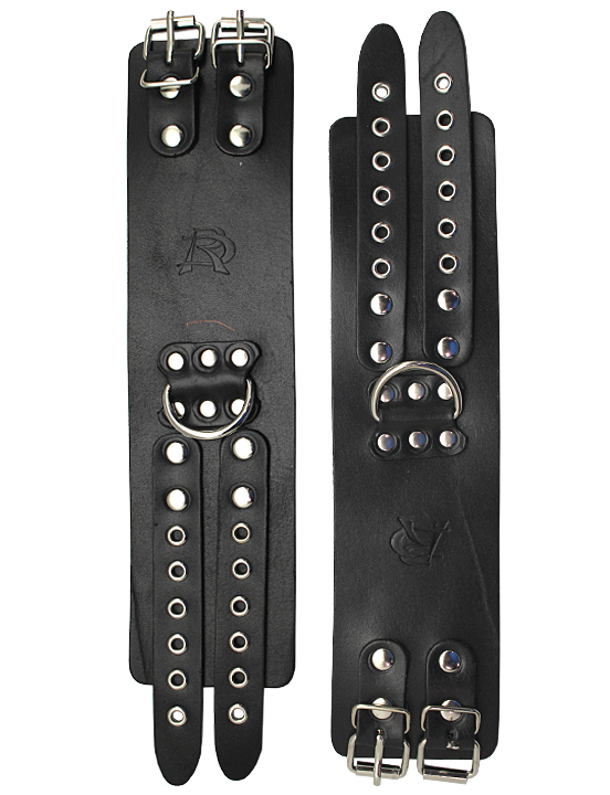 Наручники широкие, без подкладки, чёрные, размер универсальный