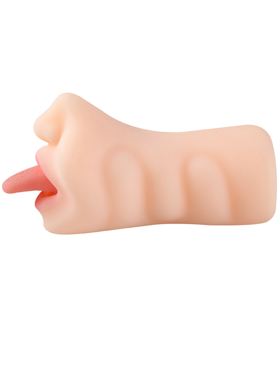 Мастурбатор ротик с языком 3D, телесный, 95x60x180 мм