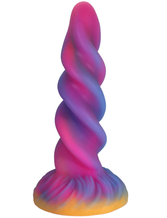 Фаллоимитатор фантазийный в форме спирали на присоске, цветной, 45x210 мм