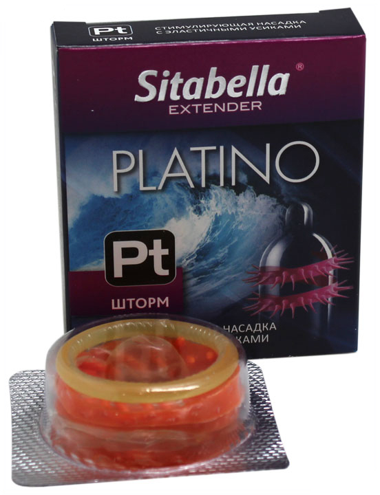 Насадка стимулирующая Extender Platino «Шторм» с эластичными усиками