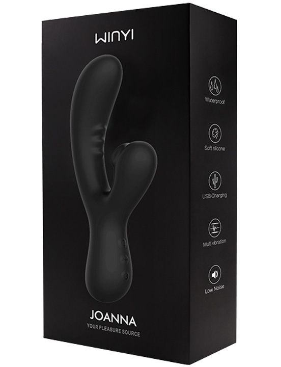 Вибратор Joanna с волновой пульсацией, силикон, 10+10 режимов, чёрный