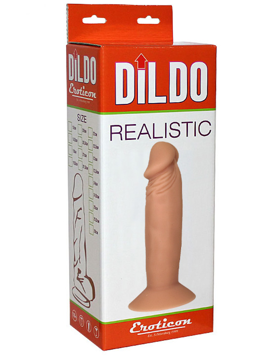 Фаллоимитатор Eroticon Realistic на присоске, силикон, телесный, 170x37 мм