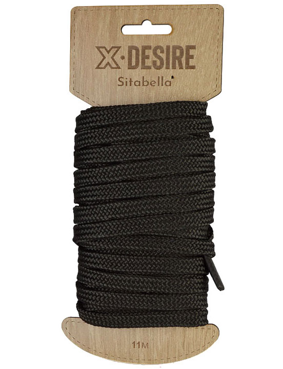 Верёвка для бандажа и декоративной вязки, чёрная, 11 м