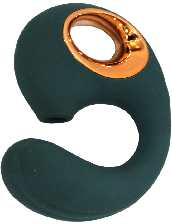 Вибратор Eroticon Any с вакуумно-волновой стимуляцией, зелёный, 30x85x175 мм