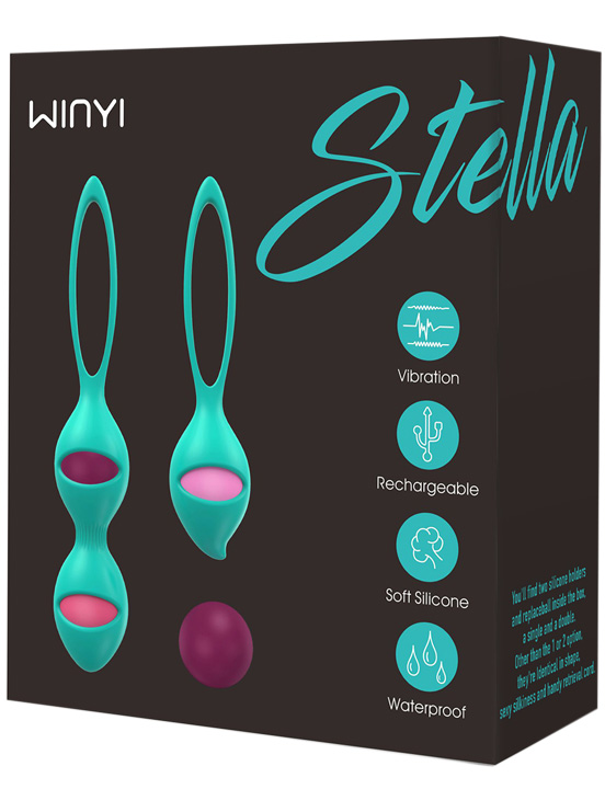 Шарики вагинальные Stella разновесные, набор 4 шт., зелёные